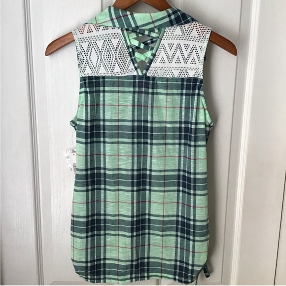 NO BOUNDARIES sleeveless plaid L 11-13 - Picture 2 of 5